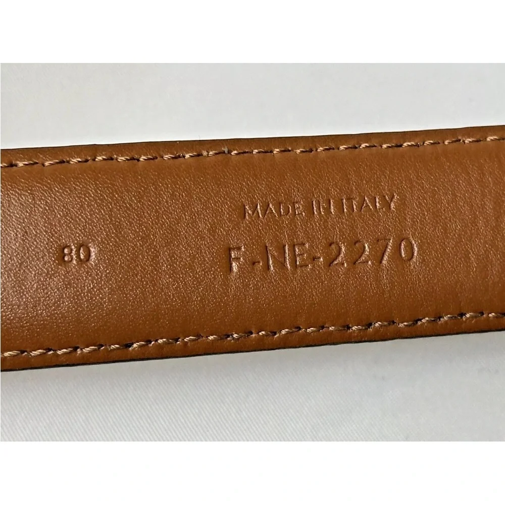 Celine Brown Buckle Belt Triomphe Coated Canvas Medium 80 W/ Dust Bag & Box - Picture 8 of 12
